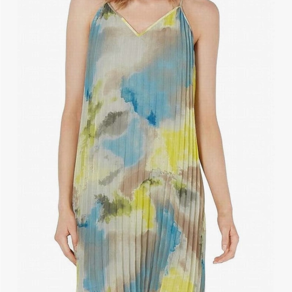 Bar III Blue and Green Halter Dress
